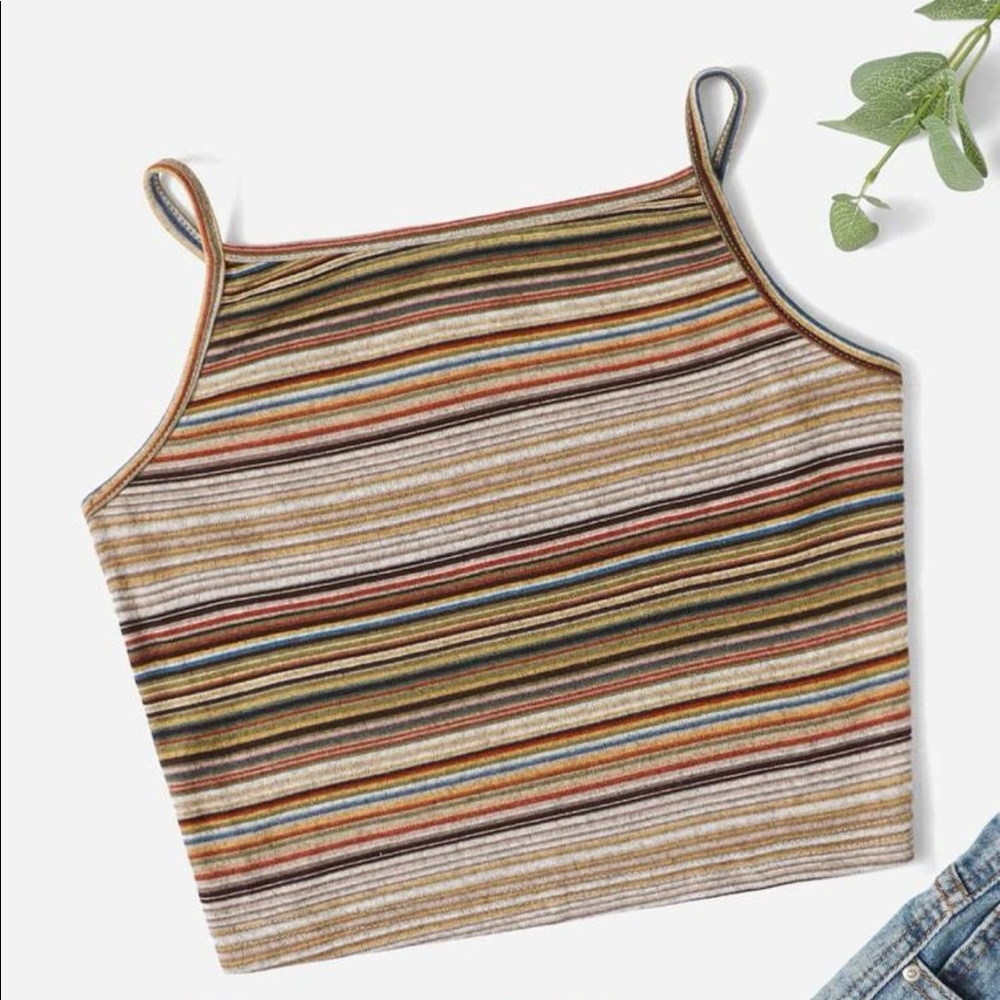 NWT Multicolored Cropped Tank Top